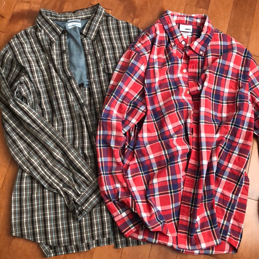 Columbia and Sonoma Long Sleeve Button Down Shirts